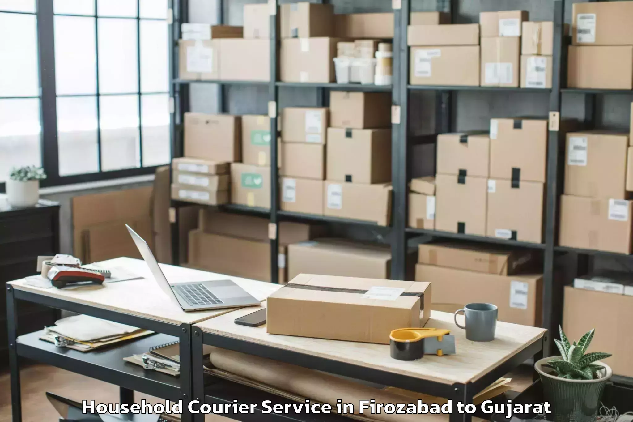 Professional Firozabad to Netrang Household Courier